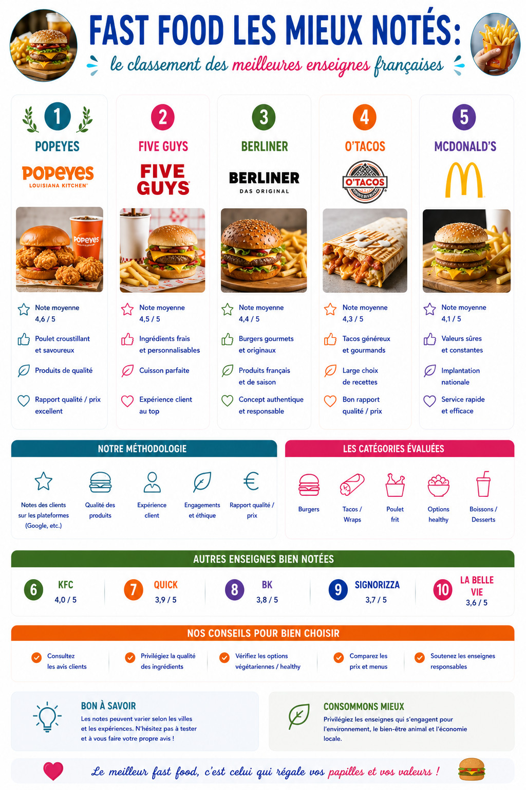 fast food les mieux notés
